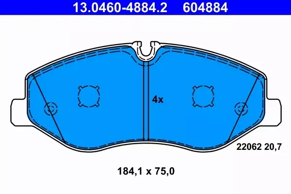 ATE KLOCKI HAMULCOWE PRZÓD 13.0460-4884.2 