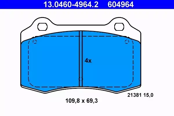 ATE TARCZE+KLOCKI PRZÓD+TYŁ CITROE DS3 PEUGEOT 208 I 323+249MM 