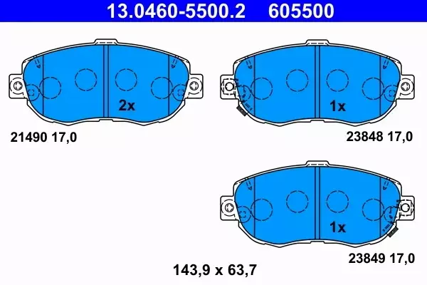 ATE KLOCKI HAMULCOWE 13.0460-5500.2 