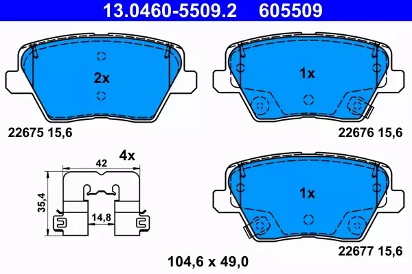 ATE KLOCKI HAMULCOWE 13.0460-5509.2 