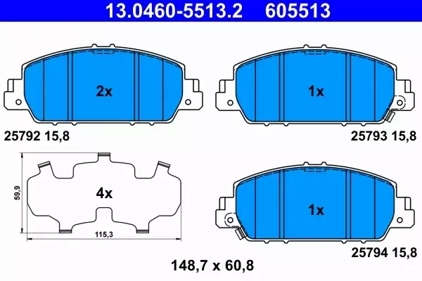 ATE KLOCKI HAMULCOWE 13.0460-5513.2 