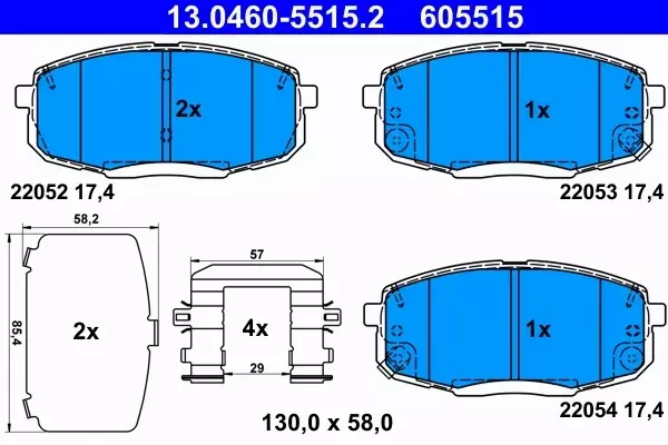 ATE KLOCKI HAMULCOWE 13.0460-5515.2 