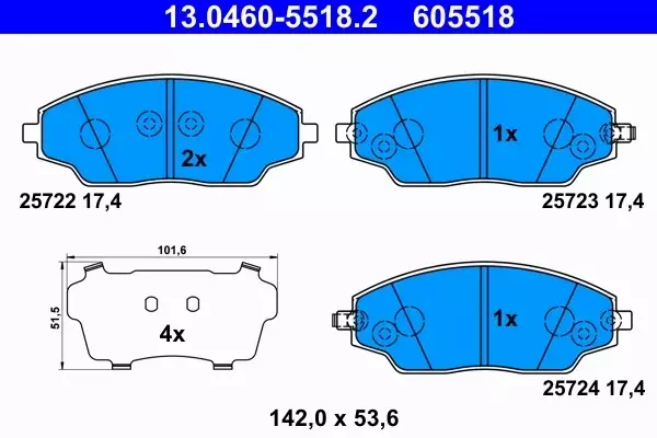 ATE KLOCKI HAMULCOWE 13.0460-5518.2 