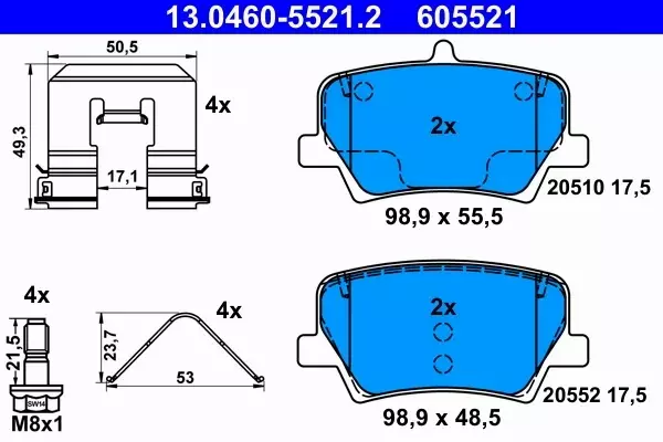 ATE KLOCKI HAMULCOWE 13.0460-5521.2 