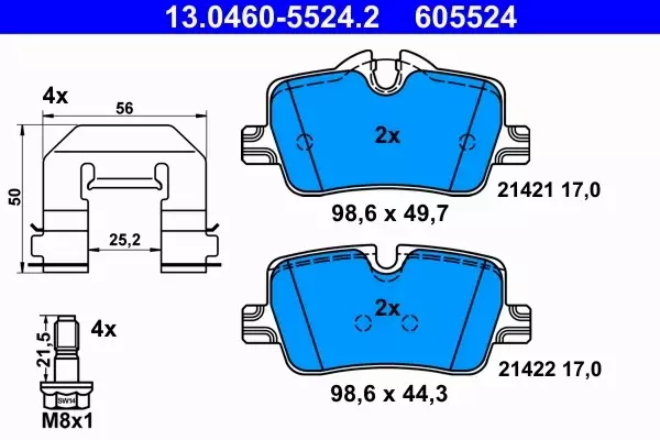 ATE KLOCKI HAMULCOWE 13.0460-5524.2 