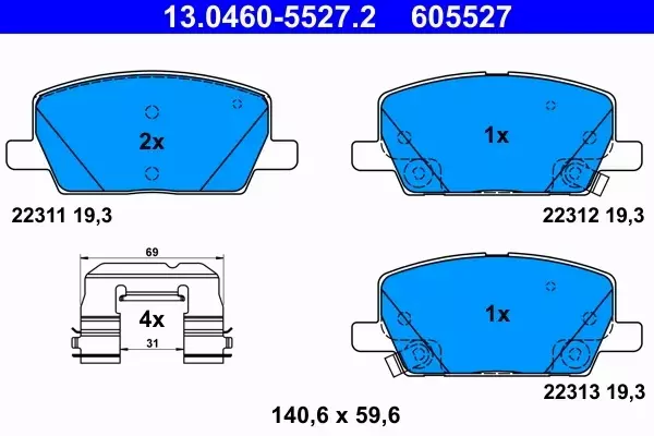 ATE KLOCKI HAMULCOWE 13.0460-5527.2 