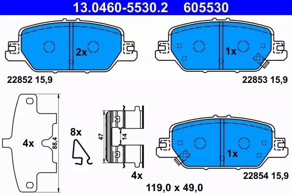 ATE KLOCKI HAMULCOWE 13.0460-5530.2 