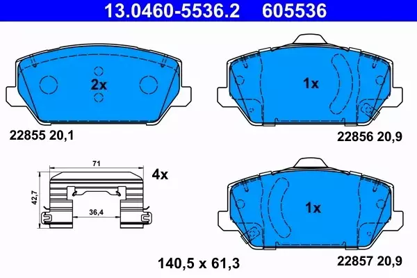 ATE KLOCKI HAMULCOWE 13.0460-5536.2 