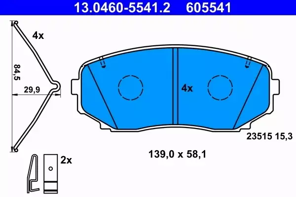 ATE KLOCKI HAMULCOWE 13.0460-5541.2 