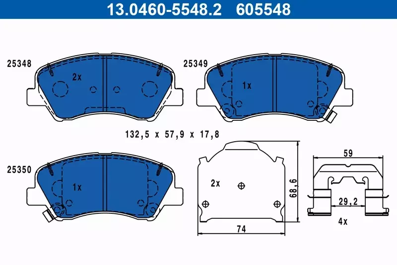 ATE KLOCKI HAMULCOWE 13.0460-5548.2 