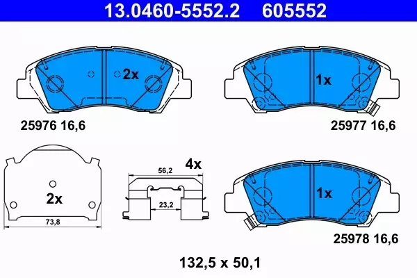 ATE KLOCKI HAMULCOWE 13.0460-5552.2 