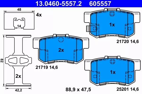 ATE KLOCKI HAMULCOWE 13.0460-5557.2 