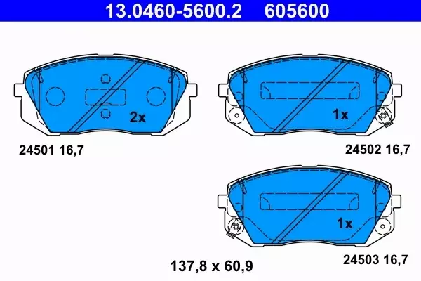 ATE TARCZE+KLOCKI PRZÓD HYUNDAI IX35 300MM 