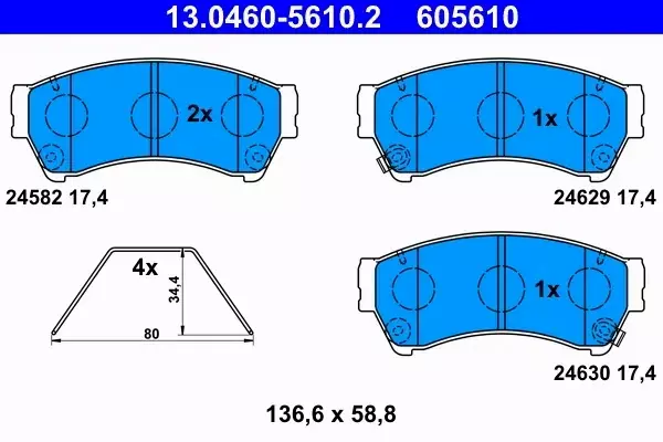 ATE TARCZE+KLOCKI PRZÓD+TYŁ MAZDA 6 GH 299MM 