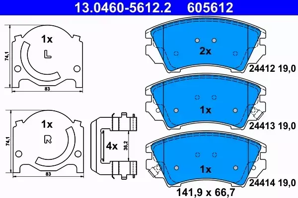 ATE KLOCKI HAMULCOWE 13.0460-5612.2 