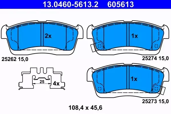 ATE KLOCKI HAMULCOWE PRZÓD SUBARU JUSTY IV 