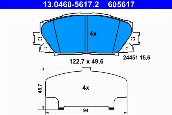 ATE TARCZE+KLOCKI PRZÓD LEXUS CT TOYOTA PRIUS 255MM 