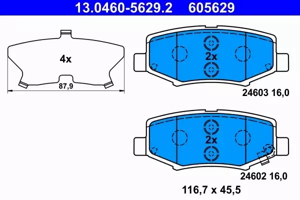 ATE KLOCKI HAMULCOWE TYŁ JEEP WRANGLER III (JK) 