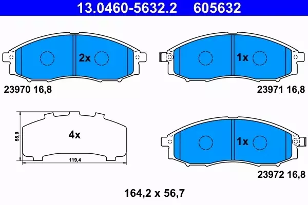 ATE KLOCKI HAMULCOWE PRZÓD NISSAN NAVARA (D22) 