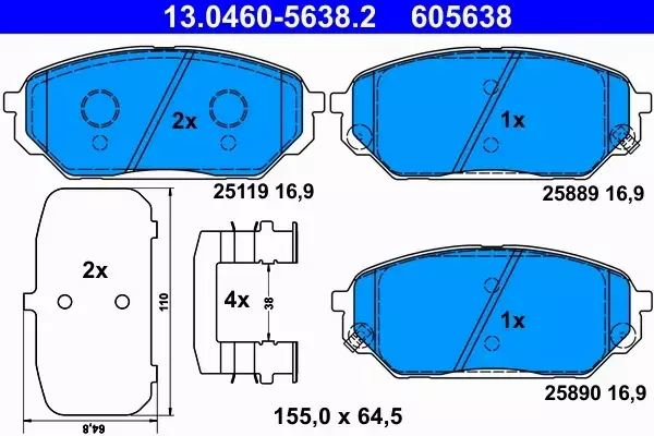 ATE KLOCKI HAMULCOWE 13.0460-5638.2 