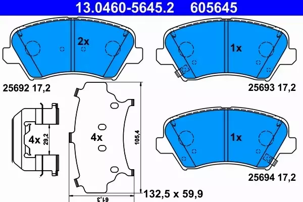 ATE KLOCKI HAMULCOWE PRZÓD HYUNDAI i30 (GD) 