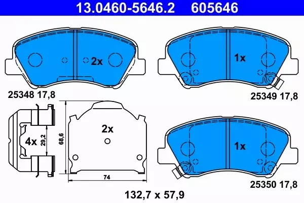 ATE KLOCKI HAMULCOWE PRZÓD HYUNDAI i20 (GB) 