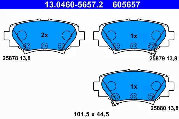 ATE KLOCKI HAMULCOWE TYŁ 13.0460-5657.2 