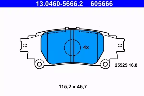 ATE KLOCKI HAMULCOWE TYŁ 13.0460-5666.2 