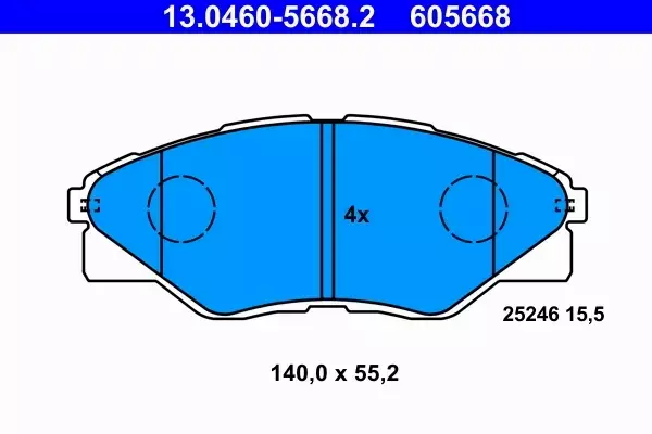 ATE KLOCKI HAMULCOWE 13.0460-5668.2 