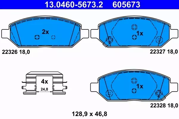 ATE KLOCKI HAMULCOWE PRZÓD 13.0460-5673.2 