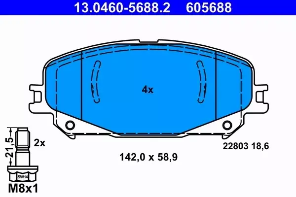 ATE KLOCKI HAMULCOWE 13.0460-5688.2 