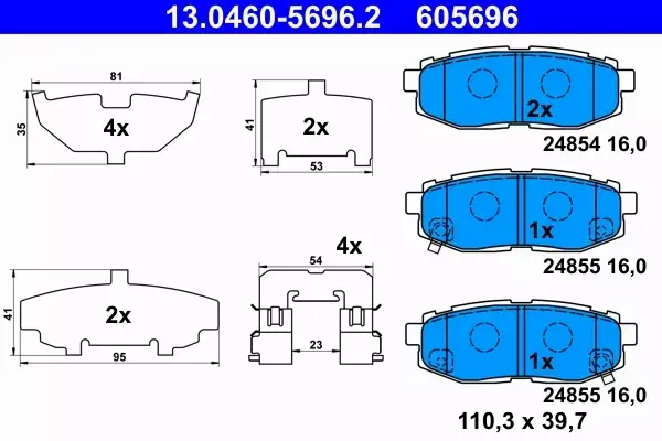 ATE KLOCKI HAMULCOWE 13.0460-5696.2 