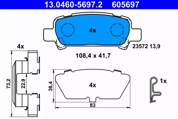 ATE KLOCKI HAMULCOWE 13.0460-5697.2 