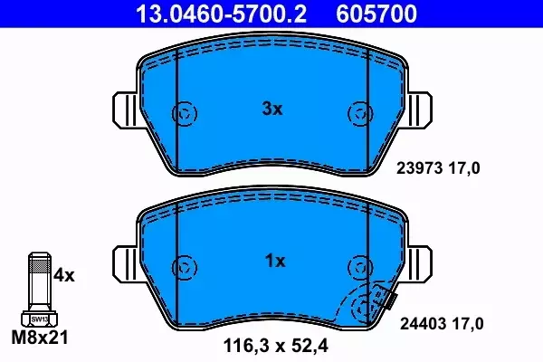 ATE TARCZE I KLOCKI PRZÓD SUZUKI SWIFT III 1.3 1.5 