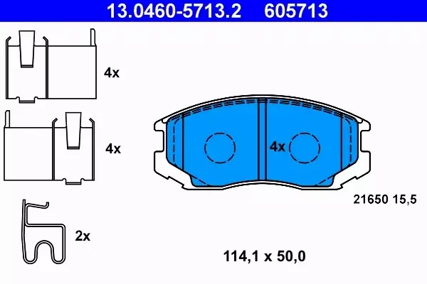 ATE KLOCKI HAMULCOWE PRZÓD DAIHATSU TERIOS (J2_) 