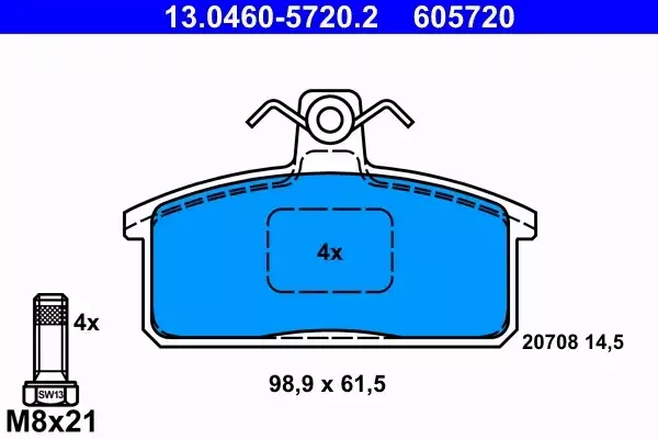 ATE KLOCKI HAMULCOWE 13.0460-5720.2 