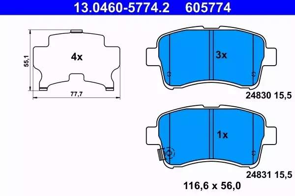 ATE KLOCKI HAMULCOWE 13.0460-5774.2 