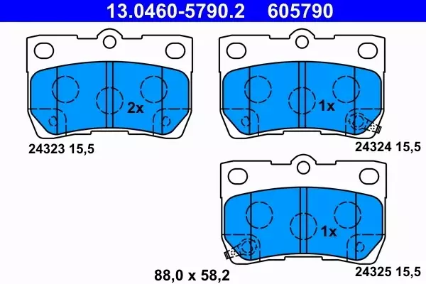 ATE KLOCKI HAMULCOWE TYŁ LEXUS IS C (GSE2_) 