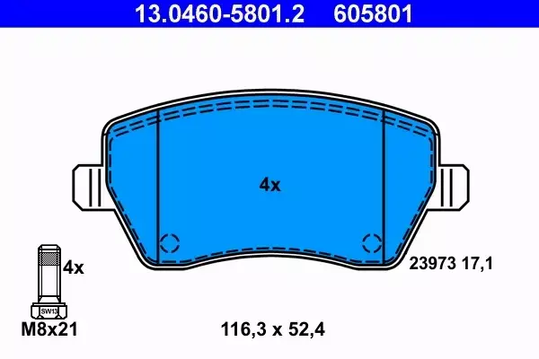 ATE KLOCKI HAM PRZÓD NISSAN MICRA K12 1.0 1.2 1.4 