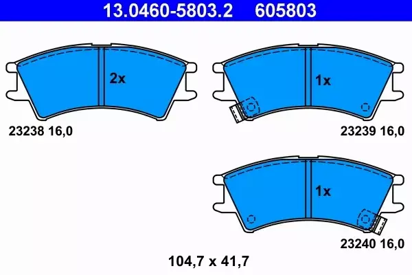 ATE KLOCKI HAMULCOWE PRZÓD 13.0460-5803.2 