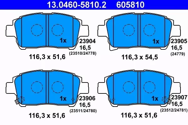 ATE KLOCKI PRZÓD TOYOTA COROLLA E12 YARIS P1 SUPER 