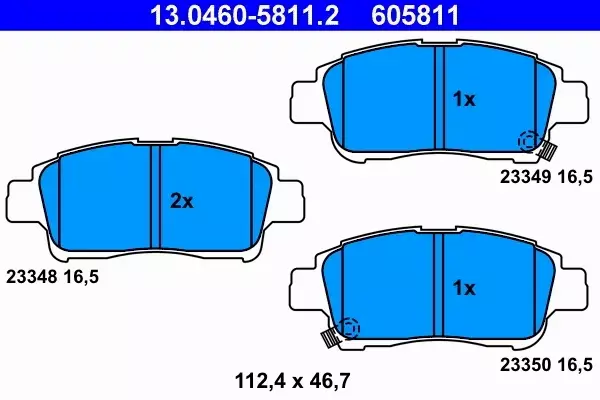 ATE KLOCKI PRZÓD TOYOTA YARIS P1 1.0 1.3 1.4 D-4D 