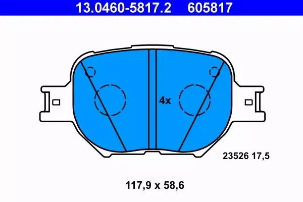 ATE KLOCKI PRZÓD TOYOTA COROLLA E12 2.0 D-4D SUPER 