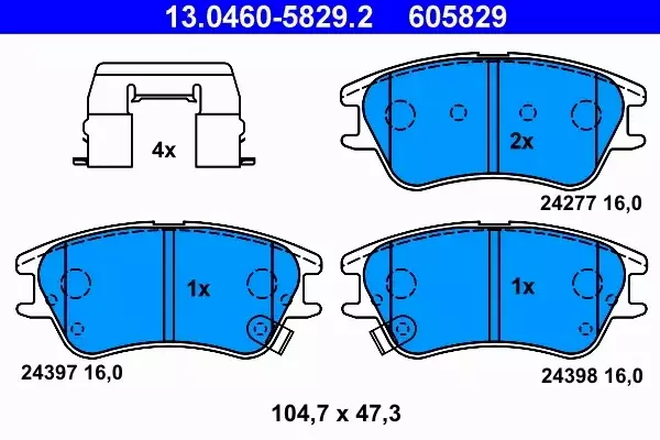 ATE KLOCKI HAMULCOWE PRZÓD HYUNDAI ATOS (MX) 