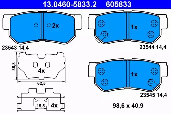 ATE KLOCKI TYŁ HYUNDAI SONATA III IV V GETZ XG 