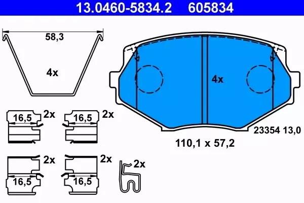 ATE KLOCKI HAMULCOWE PRZÓD 13.0460-5834.2 