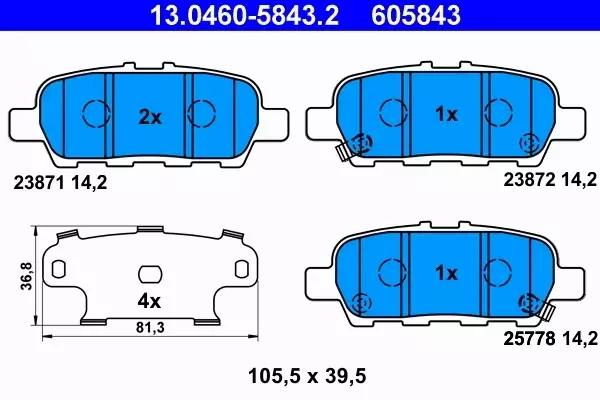 ATE KLOCKI HAMULCOWE 13.0460-5843.2 