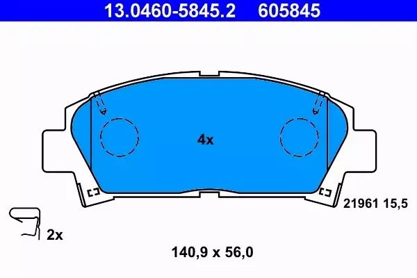 ATE KLOCKI HAM PRZÓD TOYOTA AVENSIS T22 VVT-i 4WD 