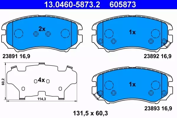 ATE KLOCKI PRZÓD HYUNDAI COUPE ELANTRA SONATA 