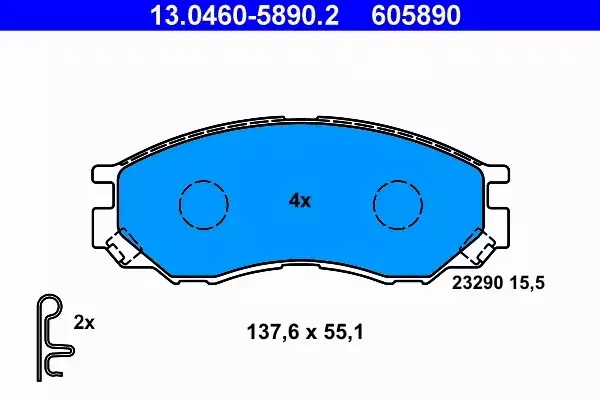 ATE KLOCKI HAMULCOWE PRZÓD 13.0460-5890.2 